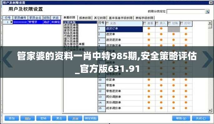 管家婆的资料一肖中特985期,安全策略评估_官方版631.91