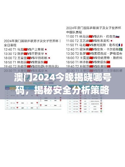 澳门2024今晚揭晓哪号码，揭秘安全分析策略_EKU299前瞻