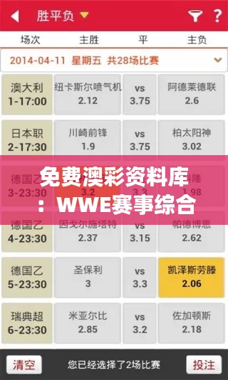 免费澳彩资料库：WWE赛事综合评测解析版ADH312.24