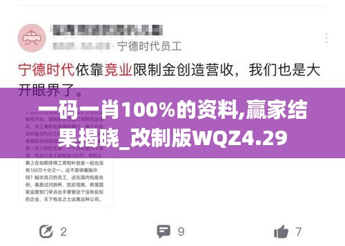 一码一肖100%的资料,赢家结果揭晓_改制版WQZ4.29