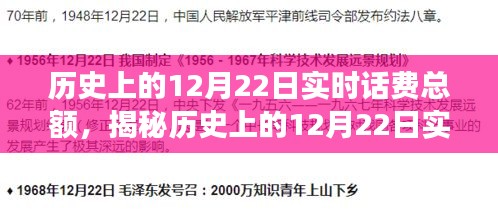 揭秘历史上的12月22日实时话费总额背后的故事，小红书带你探索数字背后的故事！