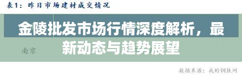 金陵批发市场行情深度解析，最新动态与趋势展望