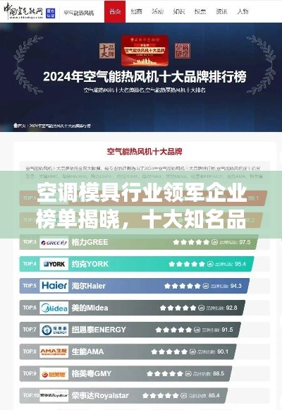 空调模具行业领军企业榜单揭晓，十大知名品牌企业排名